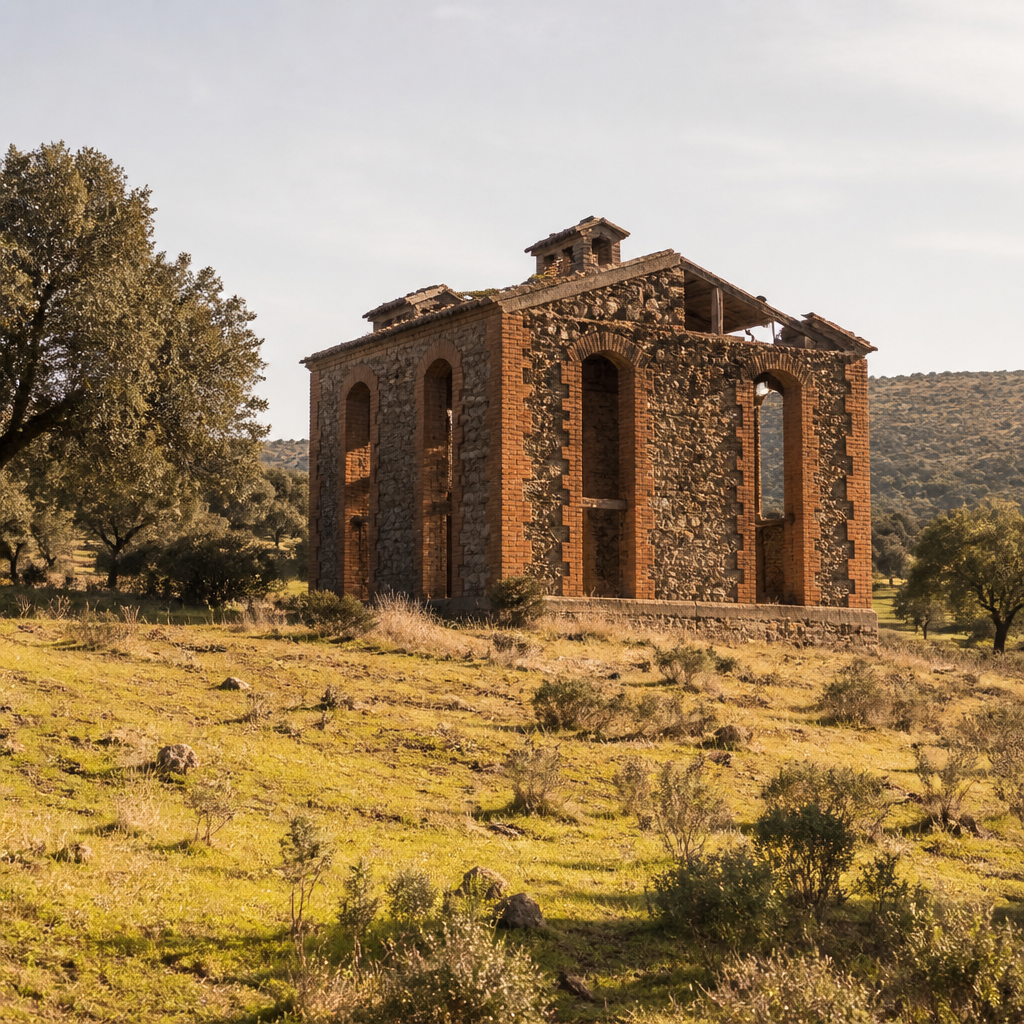 Casa de máquinas de las ruinas mineras de Terreras en Villanueva del Duque