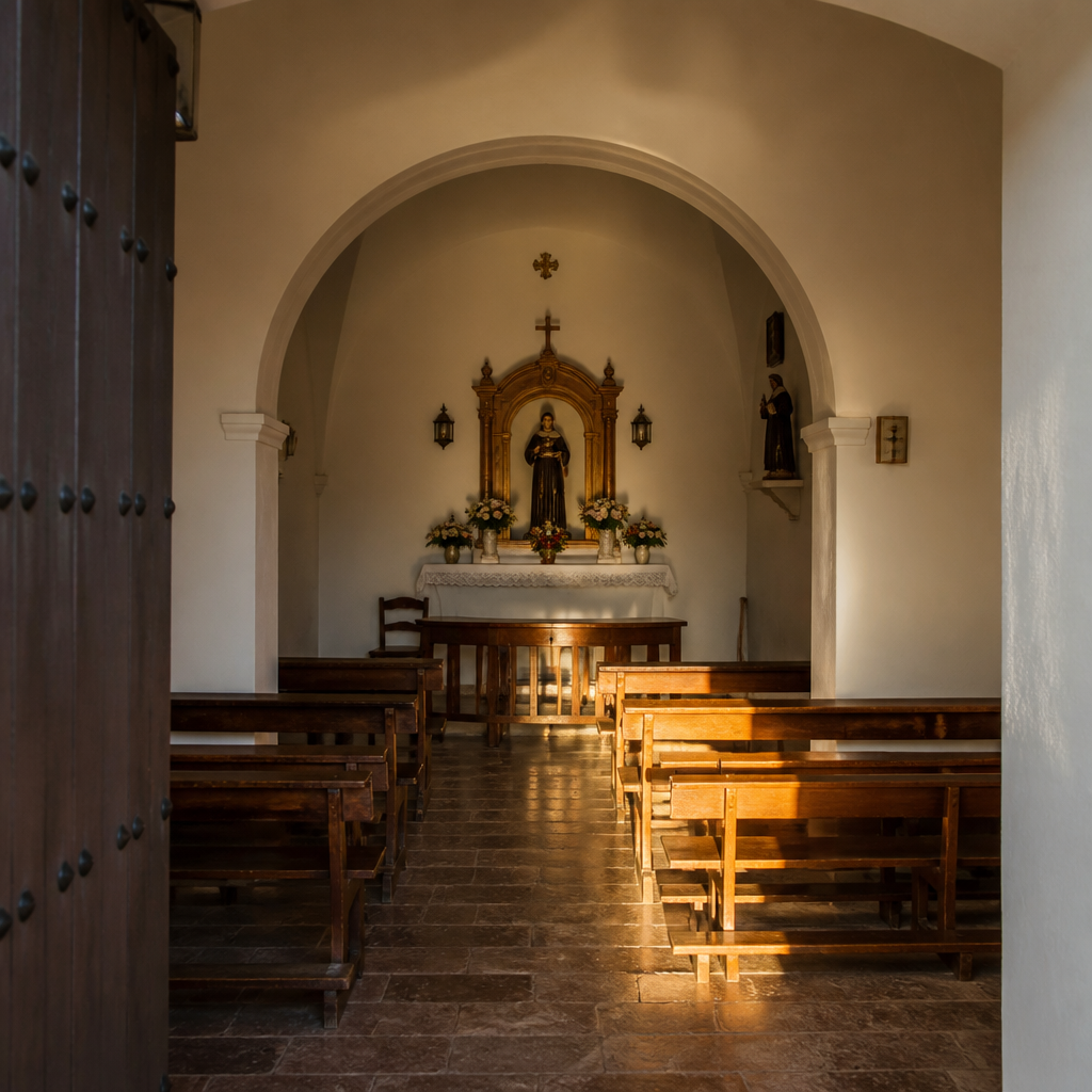 Interior de la Ermita de Santa Rita en Villaralto con la imagen de la santa
