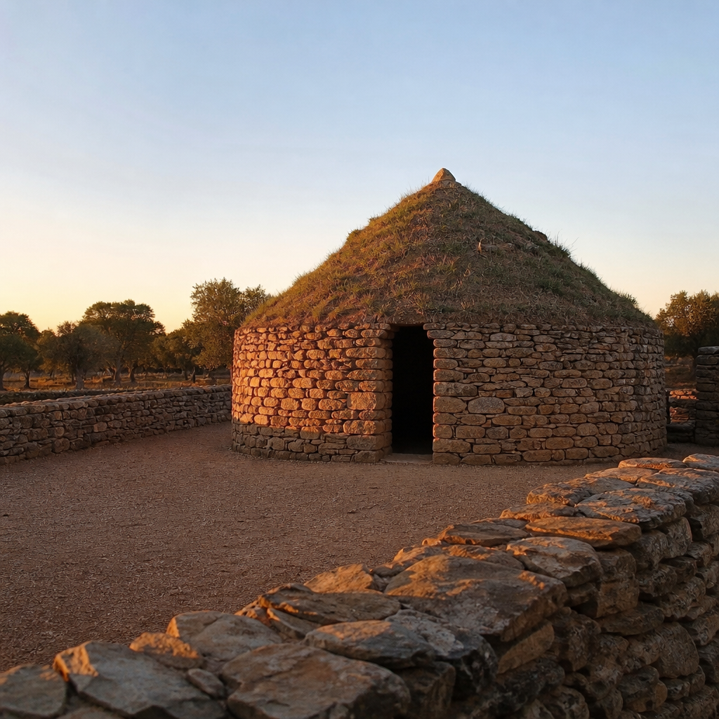 Chozo reconstruido en el corral del Museo del Pastor de Villaralto