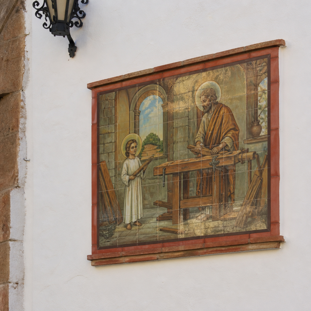 Azulejo de Hernando en el muro de la Iglesia de San José de Villaviciosa de Córdoba