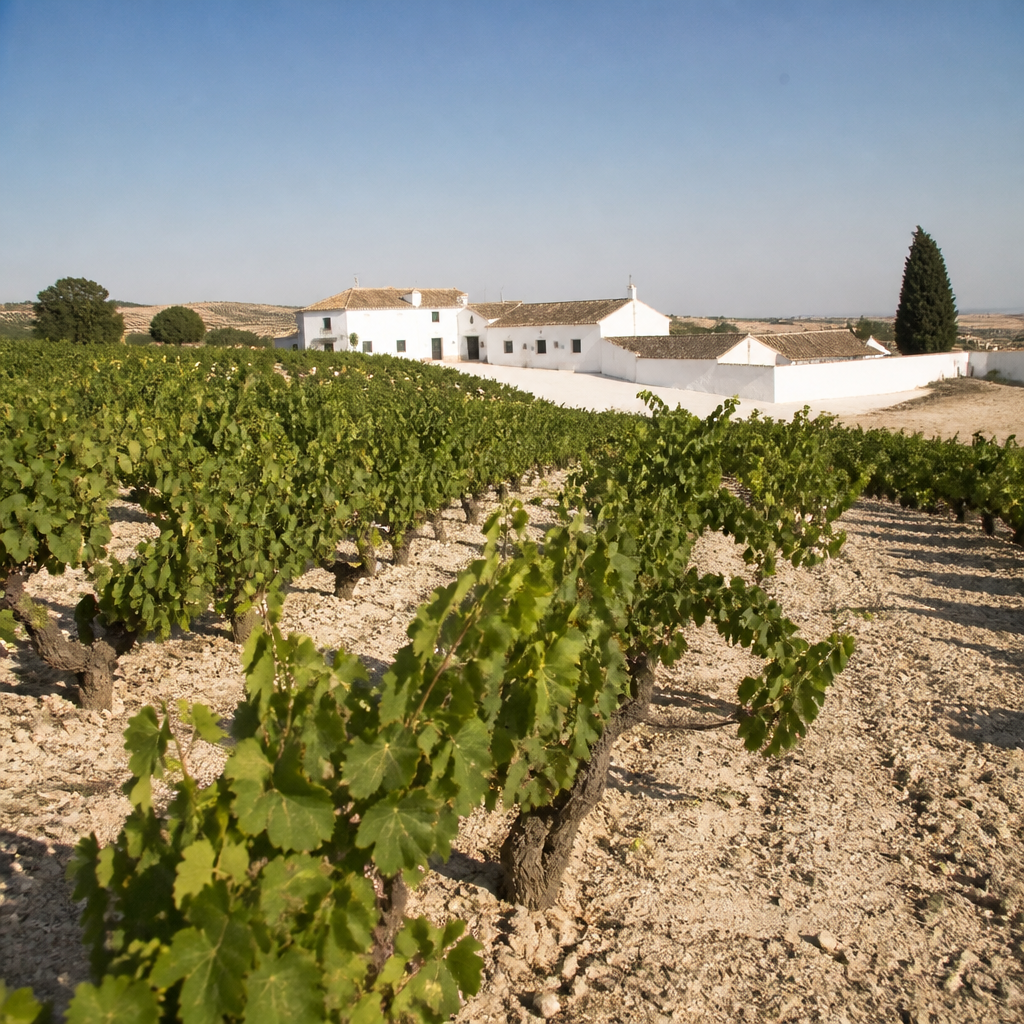 Viñas de Moriles Altos junto al Lagar de los Frailes, vino Montilla-Moriles