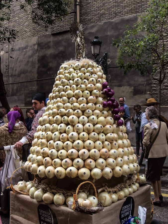 Cestas de la Ofrenda de Frutos de las Fiestas del Pilar en Zaragoza