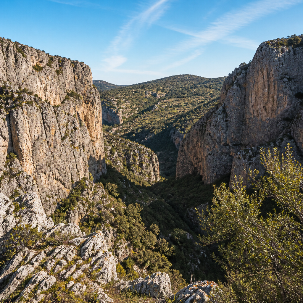 Tajo del Charco Hondo en el cañón del río Bailón