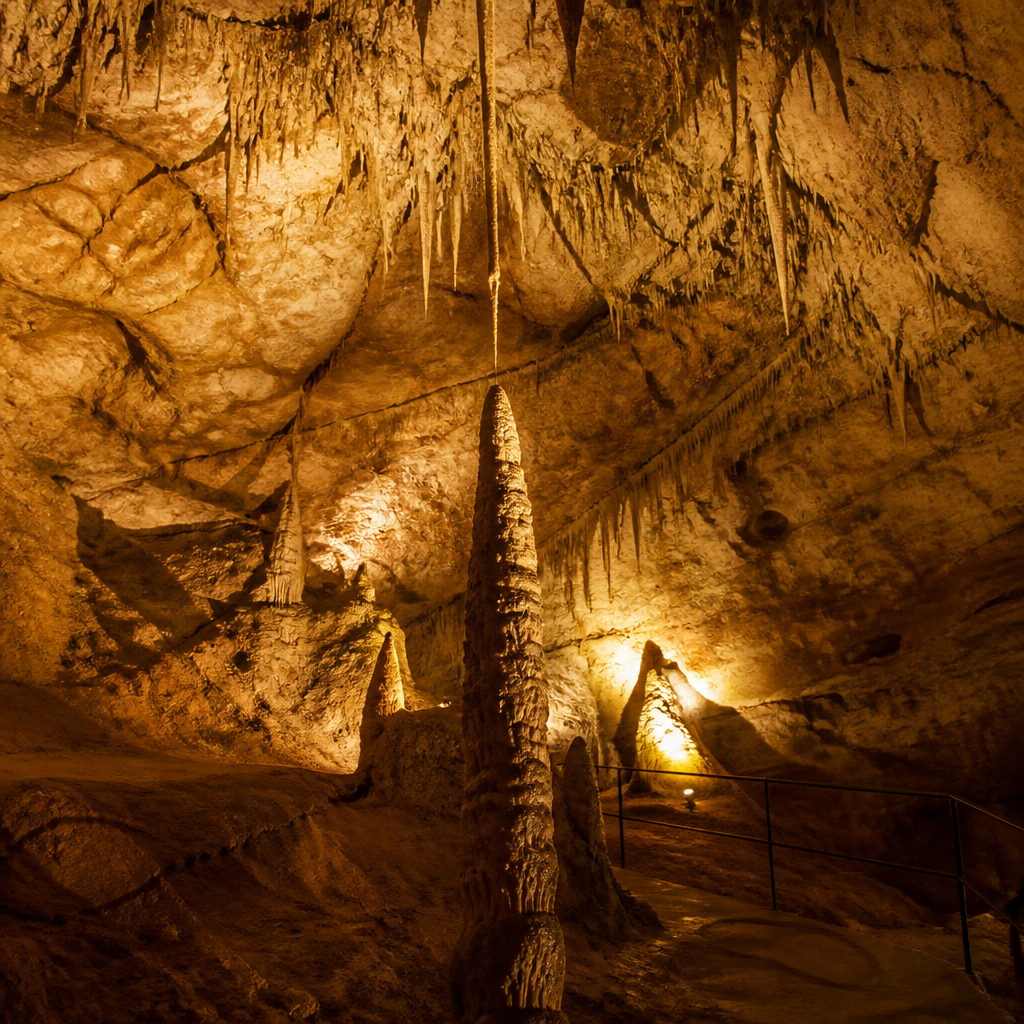 El Espárrago en la Sala de las Formaciones, Cueva de los Murciélagos Zuheros