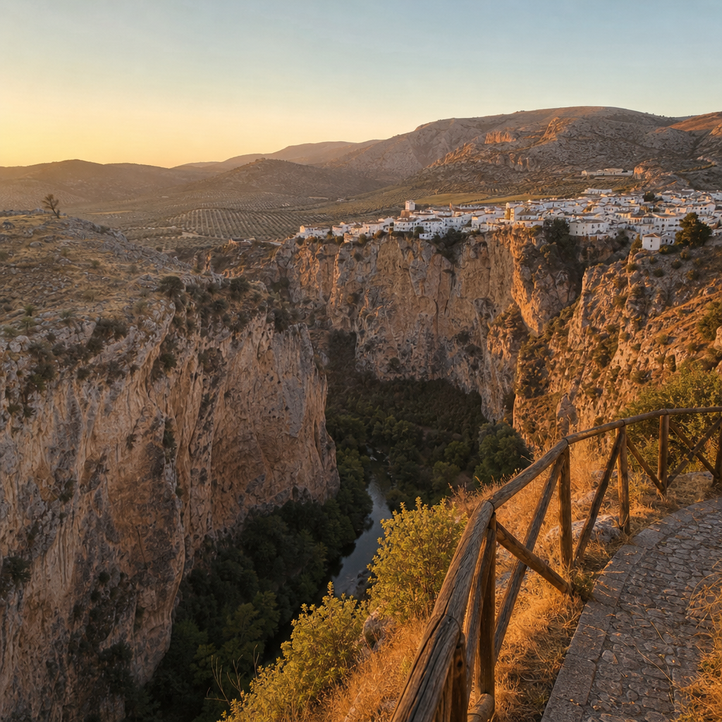 Mirador del cañón del río Bailón cerca de la Cueva de los Murciélagos de Zuheros